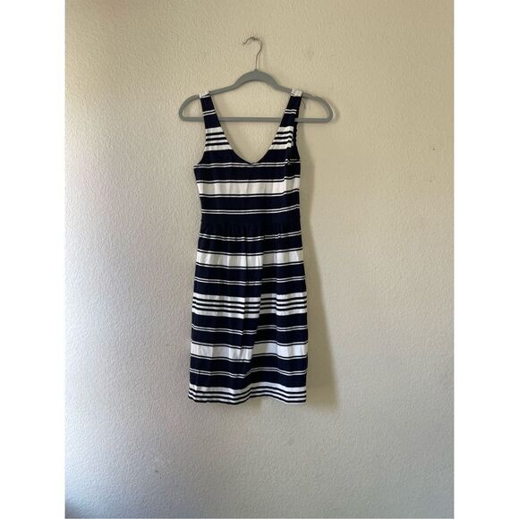 J‎ crew nautical striped fit and flare mini dress size xs - Picture 1 of 7